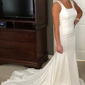Mermaid Square Neck Satin Wedding Dress